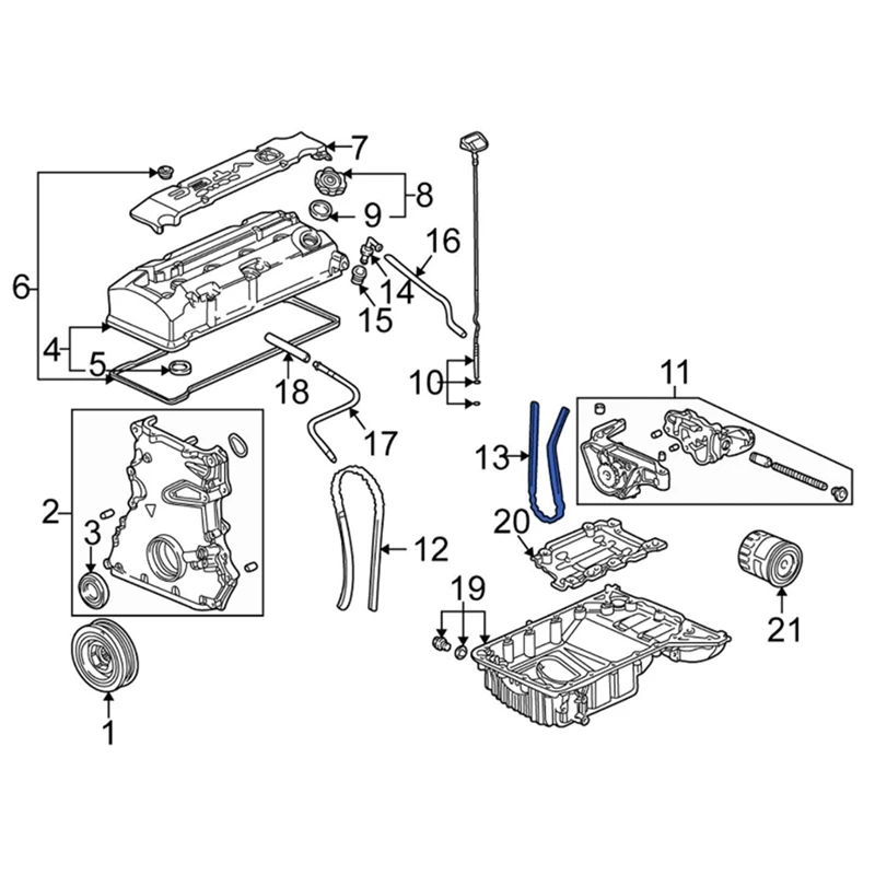 13441-PCX-004 Oil Pump Chain Kits For Honda S2000 Type R EP3 ITR Tacura RSX K20 Engine Timing Chain Stopper 13450PNA004