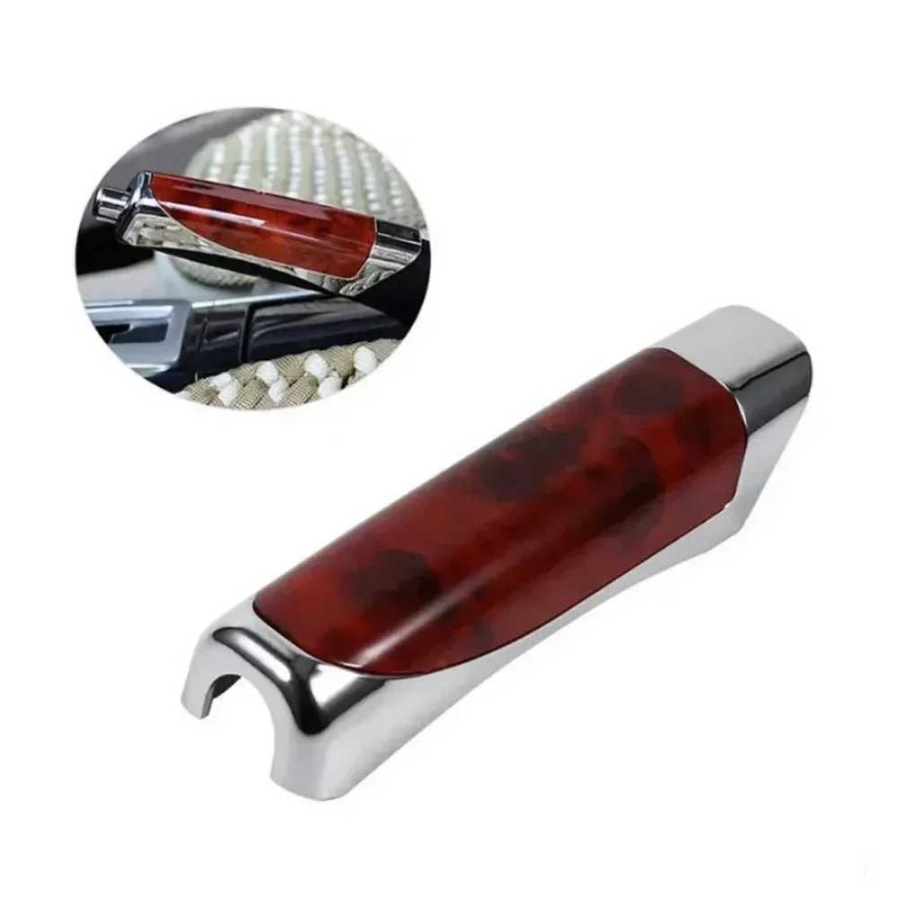 

Auto Handbrake Woody Grain Decor Cover Car Handbrake Carbon Fiber Style Scratch Resistant Protective Cover Auto Accessories