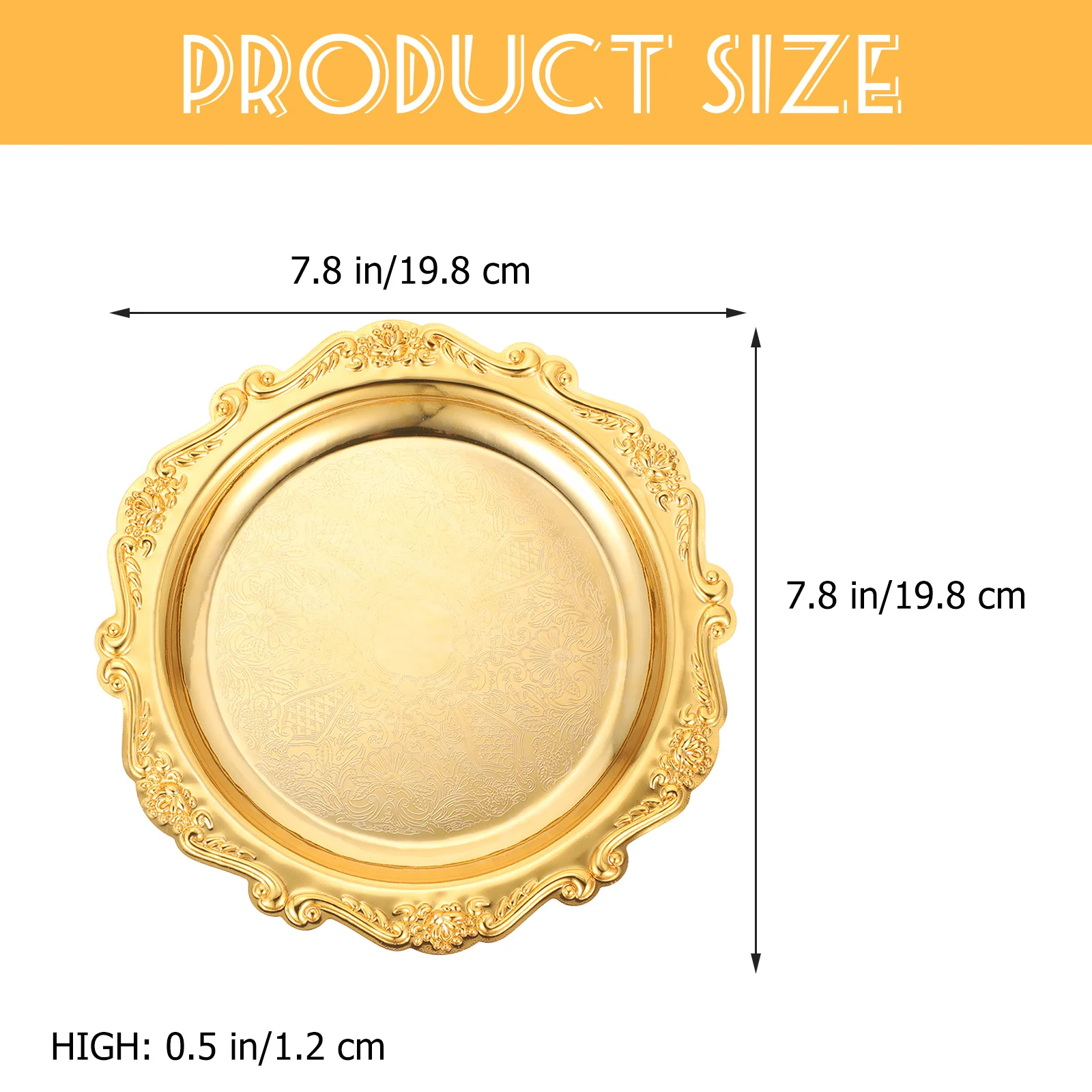 

European Style Fruit Dish Metal Candy Plate Cake Dessert Serving Tray for Hotel Wedding Banquet European Style Plate