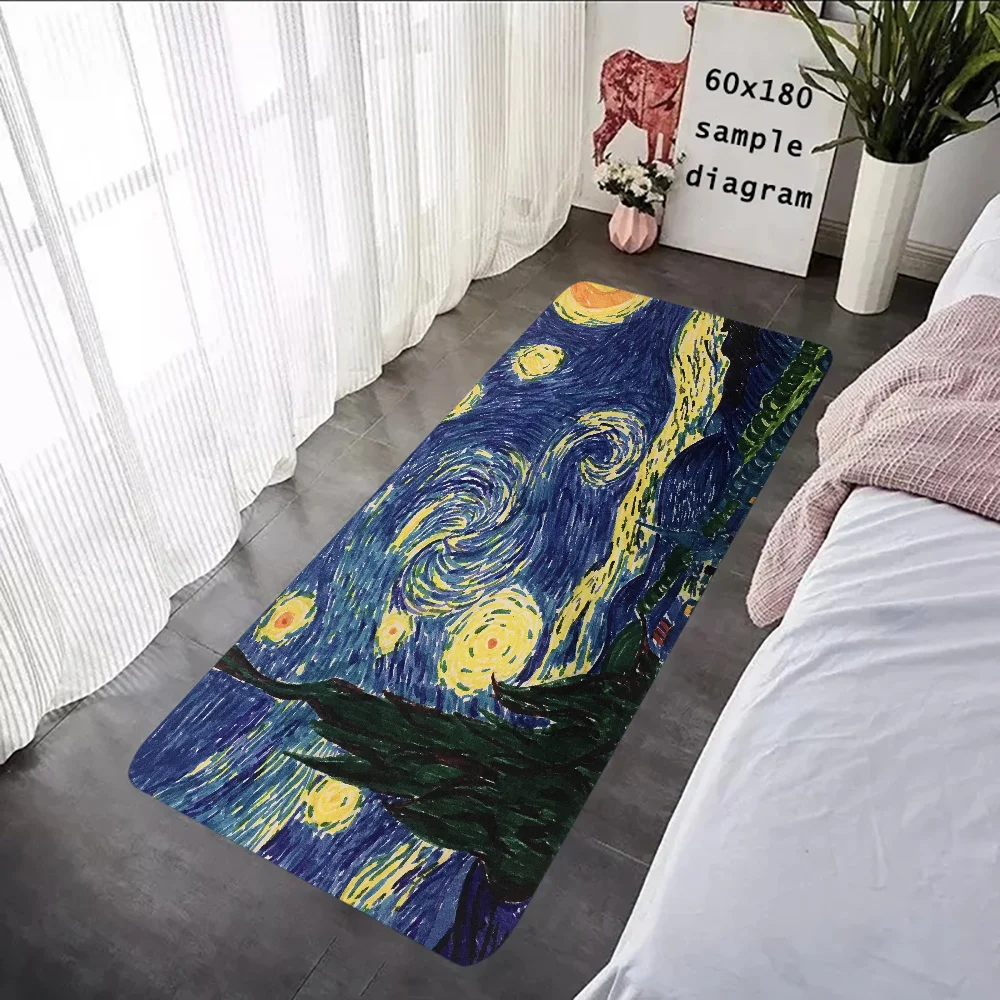 

Vincent Van Gogh Oil Painting Floor Mat Graphic Printed Flannel Doormats For Bathroom Kitchen Entrance Carpet Home Decor