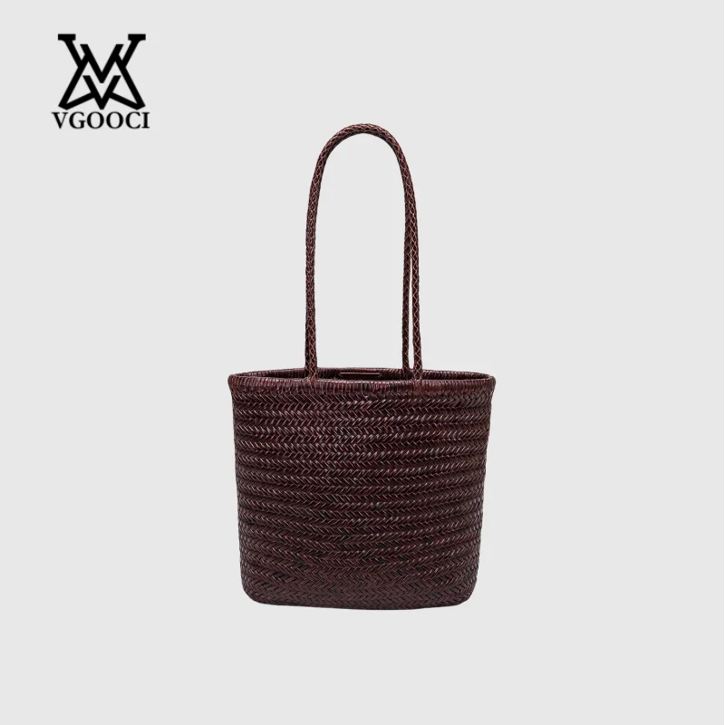 

VGOOCI Dragon Dif Стильная сумка через плечо, плетеная ручная работа из натуральной кожи, винтажная большая роскошная брендовая сумка на одно плечо