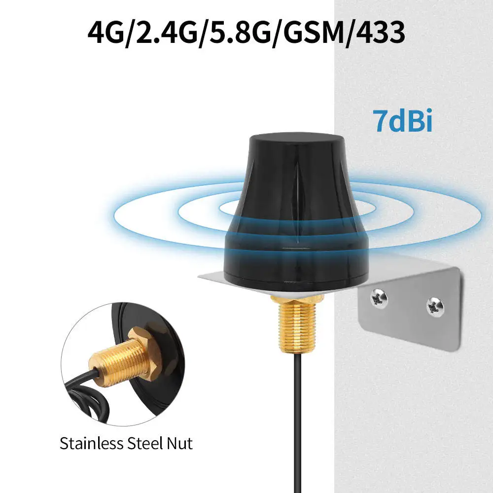 4G 433Mhz Gsm 2.4G 5.8G Wifi Kast Antenne Buiten Waterdicht 7dbi Externe Antenne Sma Mannelijke Voor Dtu Nb Model