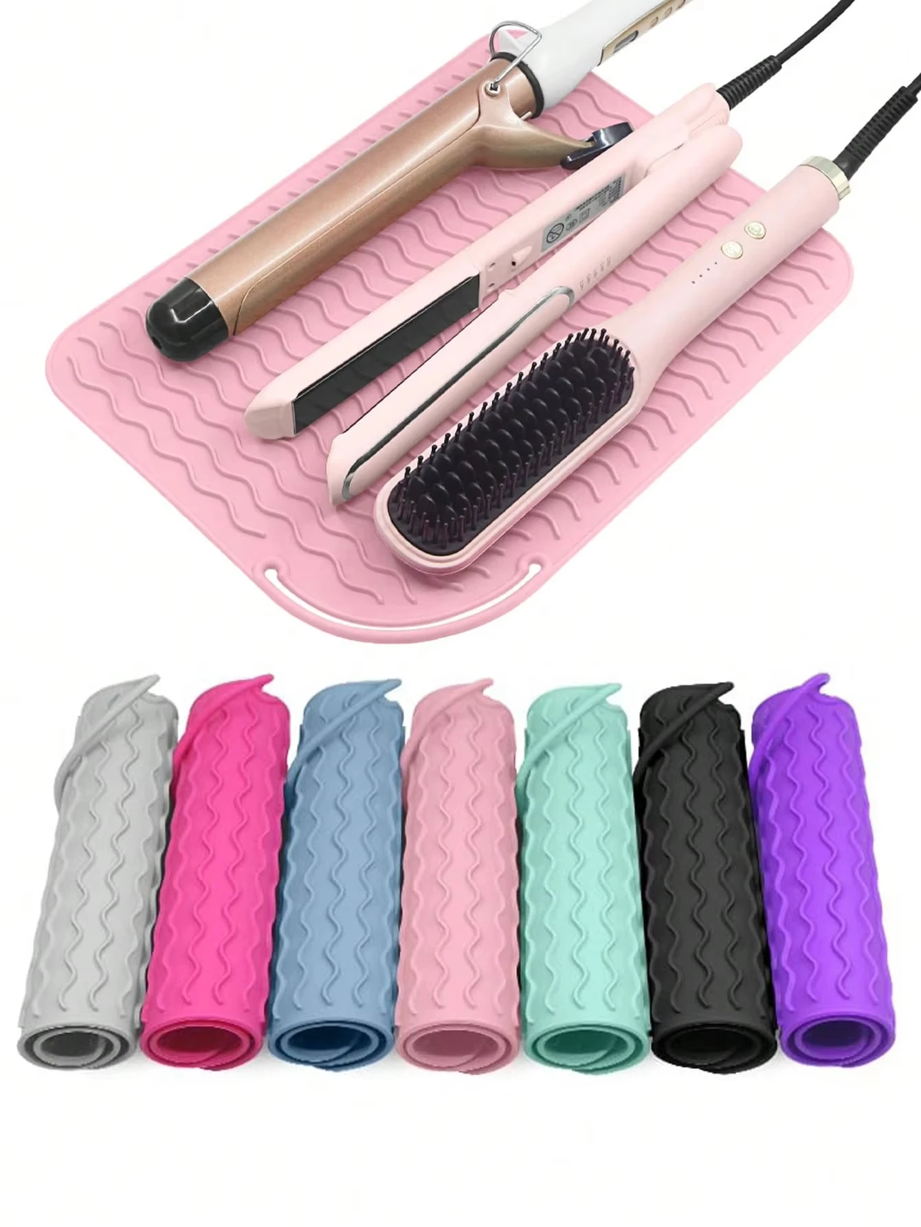 New Plus Size Silicone Heat Resistant Mat Portable Travel Hot Tools Pad Cover for Curling Iron Flat Iron Hair Straightener