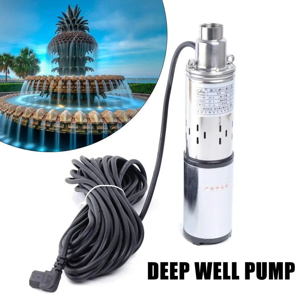 Pompa per pozzi profondi Pompa ad acqua sommergibile a energia solare DC 48V 16L/min 280W Max Lift 60m Pompa silenziosa Pompa per pozzi sommergibile
