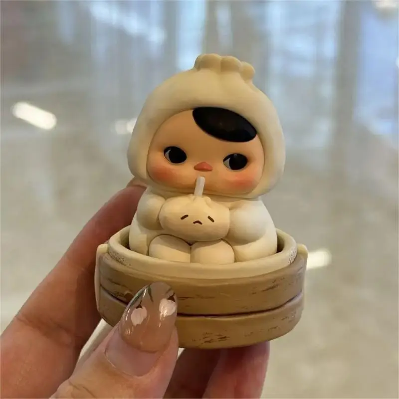 PUCKY The Feast Series Steamed Bun Action Figure Steamed Dumplings Anime Figure Cute Dolls Model Desk Decor Collectible Toy Gift