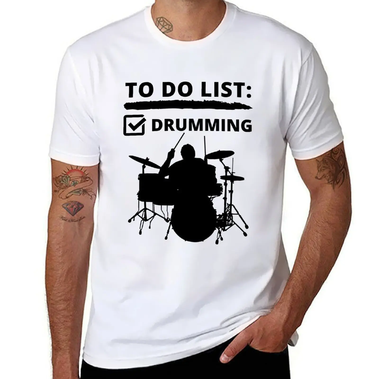 

To Do List Drumming T-Shirt t shirt for man 100 percent cotton man tshirt T-Shirt