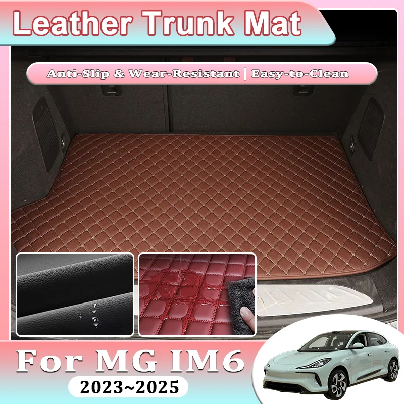Leather Trunk Mat For MG IM6 Accessorie IM LS6 2023 2024 2025 Waterproof Rear Cargo Storage Liner Stain Resistant Boot Floor Pad