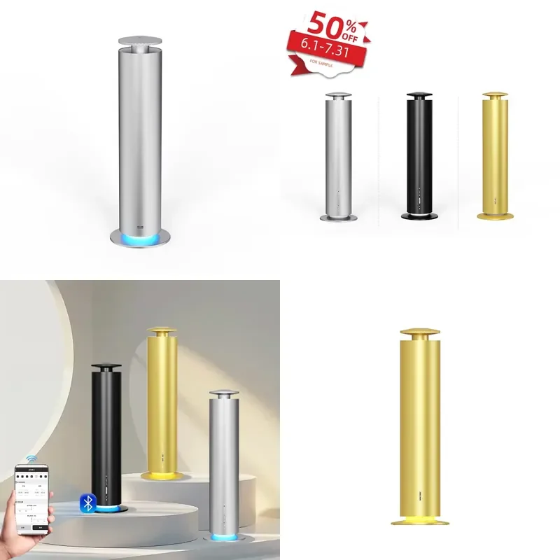 Popular Aluminum Alloy Air Freshener Diffuser Machine Smart Control Nebulizer Hotel Use 120ML Remote Column Aroma