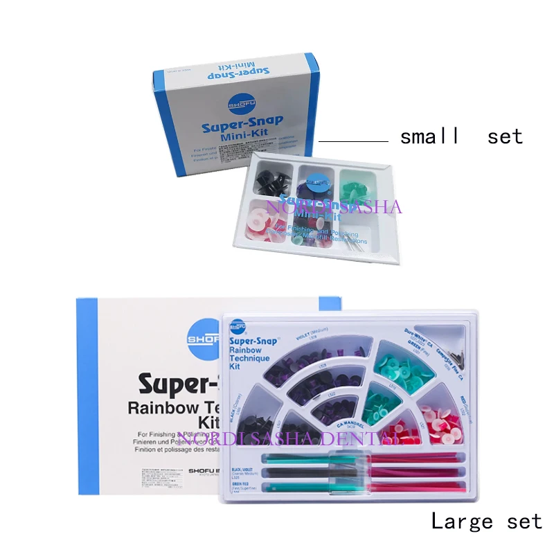 

Small/Large Set SHOFU Super-Snap Rainbow Technique Kit Dental Polishing Discs CA 0500 SHOFU Rainbow Strips Polishing&Finishing