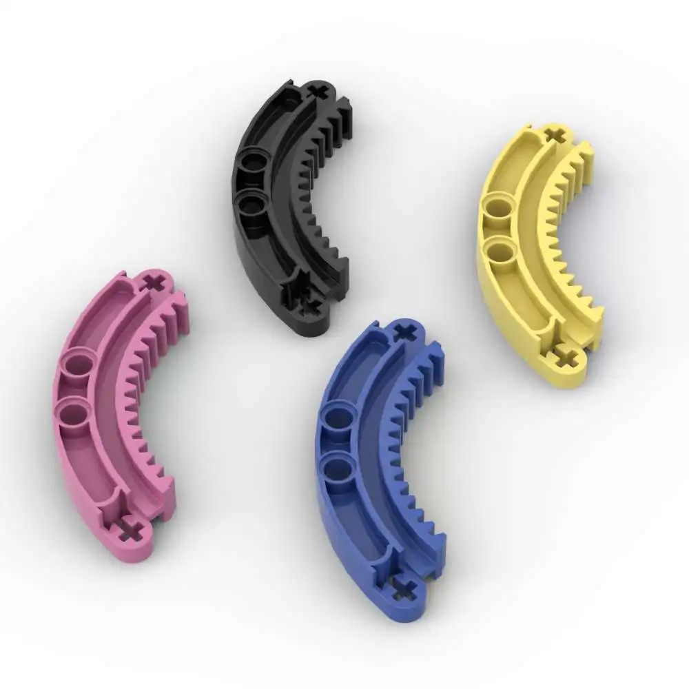 Moc 1 pçs parte tijolos 78442 engrenagem rack 6x6 blocos de construção kit curvado de alta tecnologia partícula montar brinquedos diy crianças presentes de aniversário