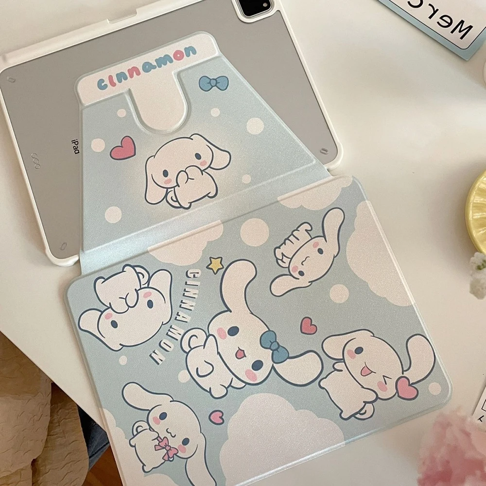 

New Cartoon Sanrio Cinnamoroll Ipad Protective Case 360 Rotations with Pen Slot for Air 4/5 Drop Resistant Gift