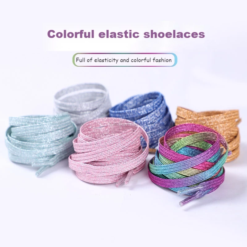 Colorful No Tie Shoe laces Elastic Laces without ties Flat Shoelaces for Sneakers Kids Adult Quick lace for Shoes Rubber Bands