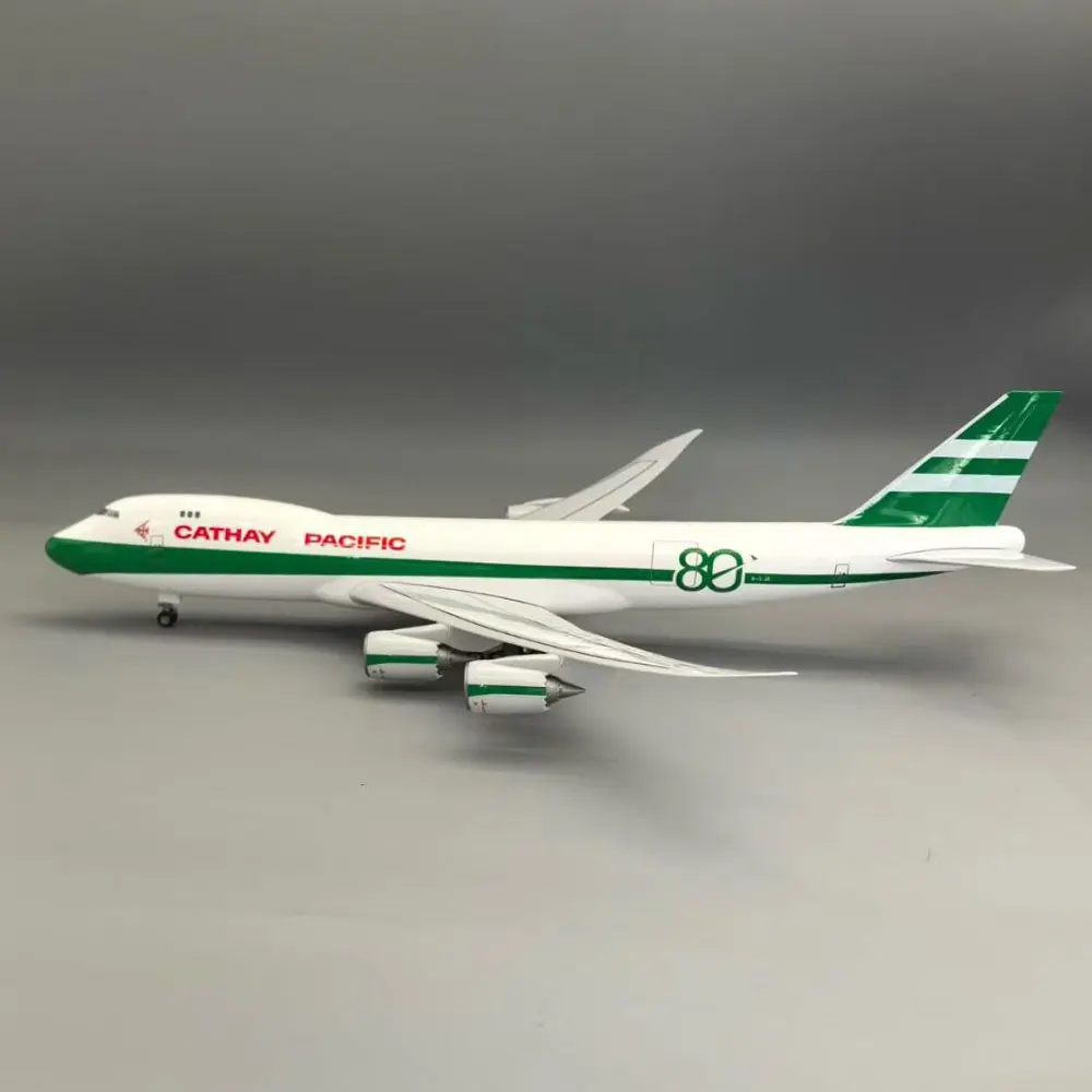 47cm Model Airplanes B747-8F Cathay Cargo Pacific Airways Resin Diecast Aircraft With Lights & Stand Adults Collection Display