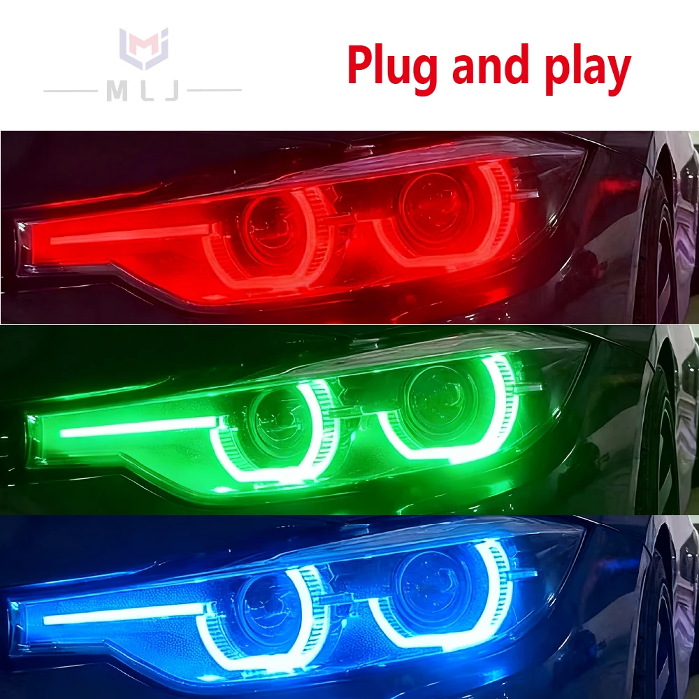 63117419610 For BMW 3 Series F30 F31 F35 2016 2017 2019 LCI LED Style RGB DRL CSL Daytime Running Lights Control By Phone DRL