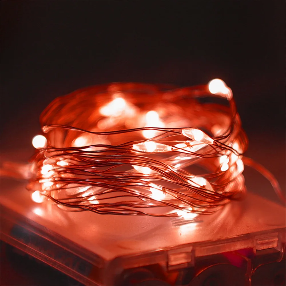 LED Fairy Lights Battery Powered Silver Wire String Lights for Garden Wedding Birthday Christmas Decoration 1/2/5/10M