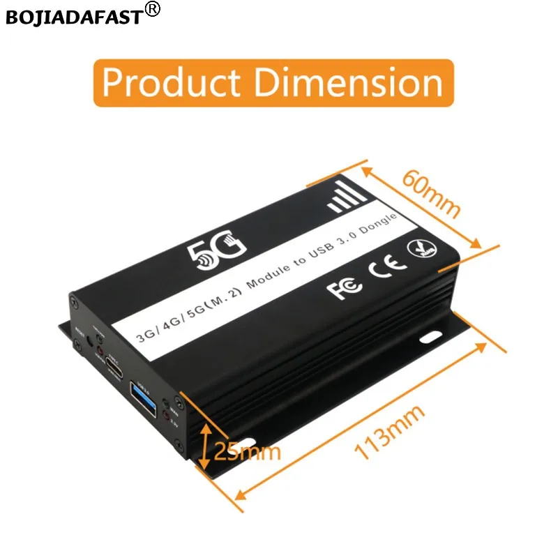 USB 3.0 Connector To M.2 NGFF B-Key Wireless Module Adapter 1 SIM Card Slot 2 Antennas + Outside Case For 5G 4G LTE WWAN Modem