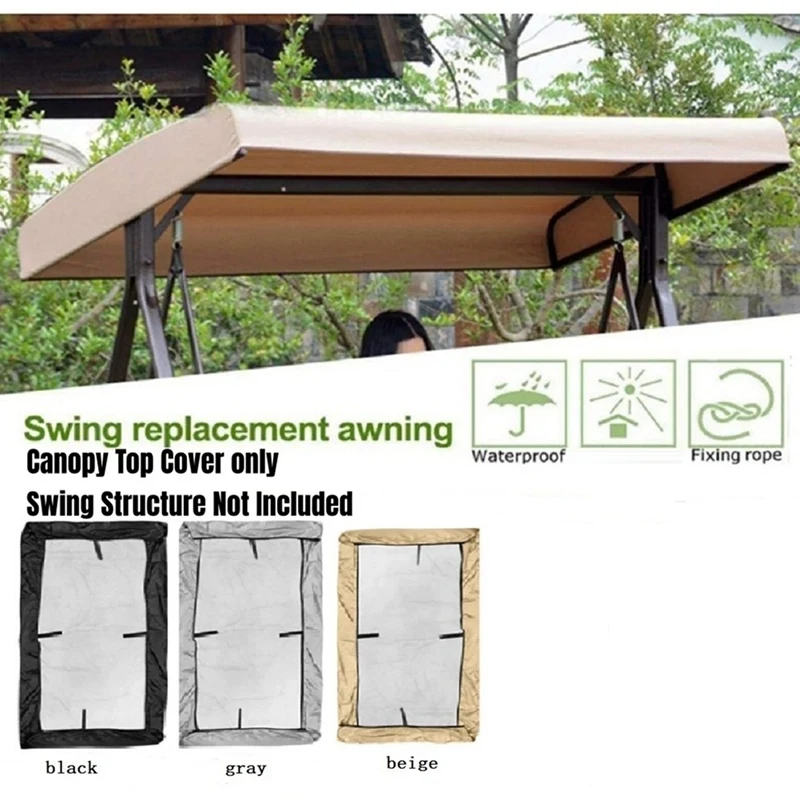 กลางแจ้ง Swing ฝาครอบด้านบนเก้าอี้ Sun Canopy COVER Swing Rain Shelter บ้านสวนกันน้ําเฟอร์นิเจอร์