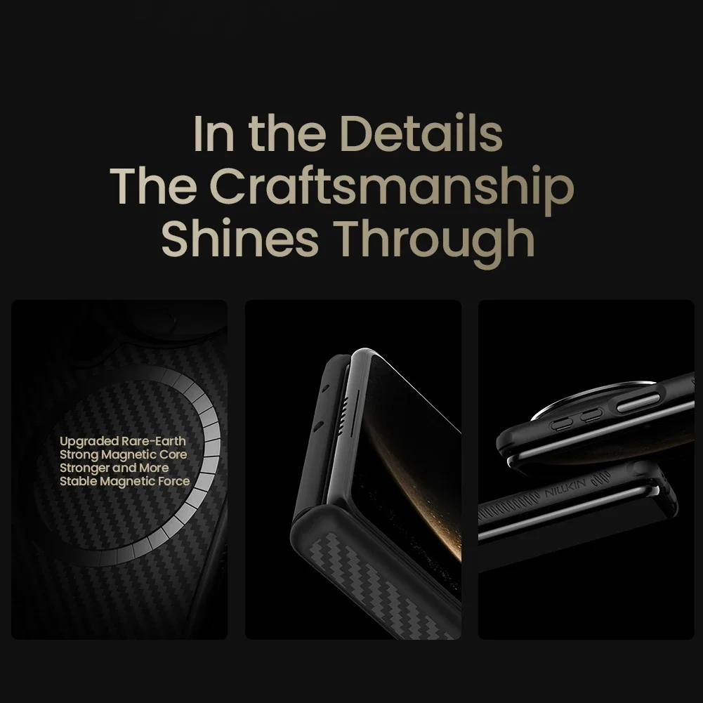 

Чехол NILLKIN для Huawei Mate X6 MagSafe, чехол CarboProp, магнитный чехол для зарядки, камера из арамидного волокна, складная задняя крышка-подставка