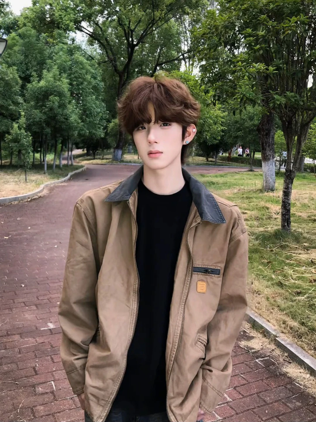 

Мужская куртка Cé Brown Detroit Workwear, осенняя, в американском ретро-стиле, бейсбольная, с воротником-стойкой, из полиэфирного волокна, приталенная