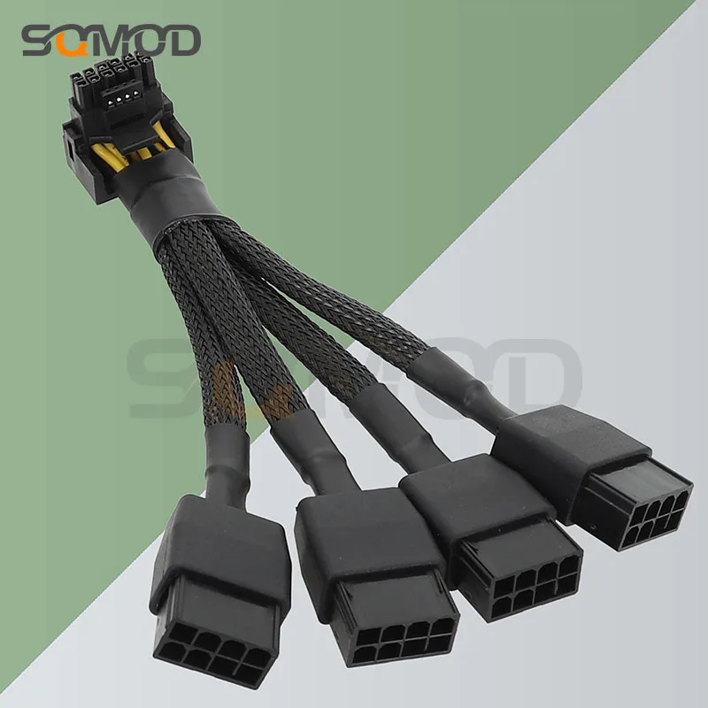 وحدة معالجة الرسومات RTX4090 RTX4080 سلسلة 16AWG 4x8pin 3x8pin PCI-e إلى 16Pin (12 + 4) PCI-e 5.0 12VHPWR موصل 90 درجة الكوع منتج جديد