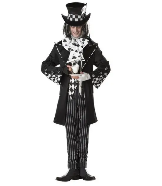 

Adult Man Mad Hatter Costume Halloween Fantasia Party Cospaly Fancy Dress