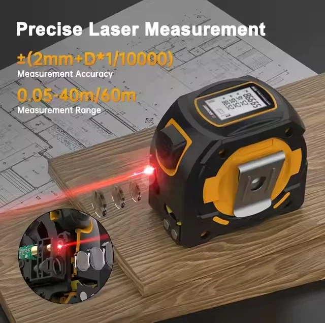 Dalmierz laserowy SWTM60 elektroniczna taśma miernicza przyrząd pomiarowy na podczerwień 60-metrowa taśma miernicza laserowego