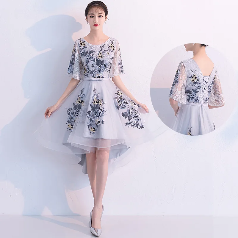 

Small Formal Dress, Women's French 2025 New Style, Elegant Socialite Evening Dress, Navy Blue Mid Length Banquet Host Dress