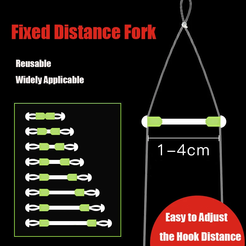 

500pcs/lot Fixed Distance Fork Bean Double Hook Splitter Fishing Connector Anti-tangled Silicone Line Fishing Tackle Accessories