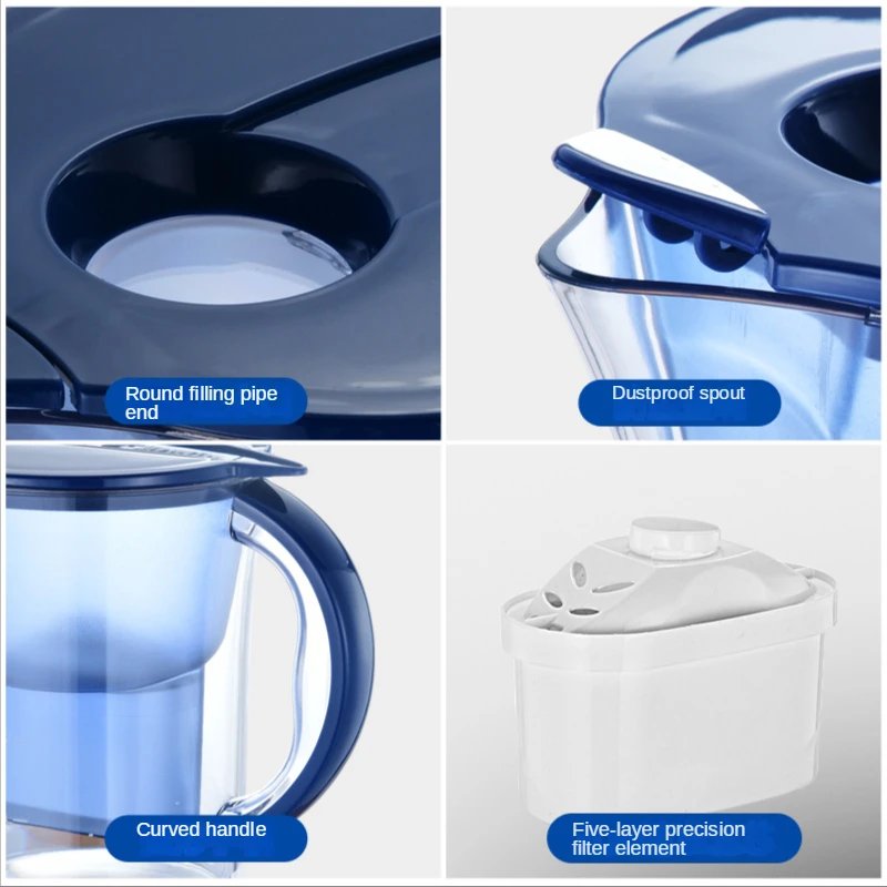 Bottiglia del filtro da acqua del depuratore di acqua dell'ufficio del bollitore della rete del carbone attivo domestico della brocca dell'acqua del commestibile 2.8L