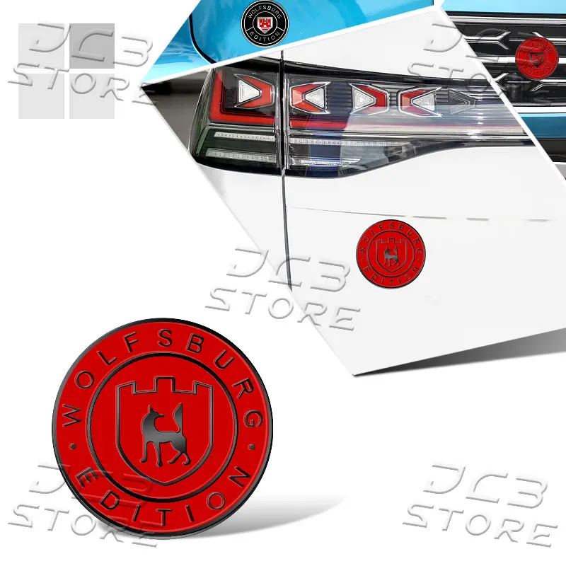 وولفسبورغ طبعة شعار شعار سيارة الجبهة شواء ثلاثية الأبعاد ملصق معدني الجسم الخلفي الجذع شارة لشركة فولكس فاجن جولف MK3 MK4 MK5 باسات جيتا بولو #3