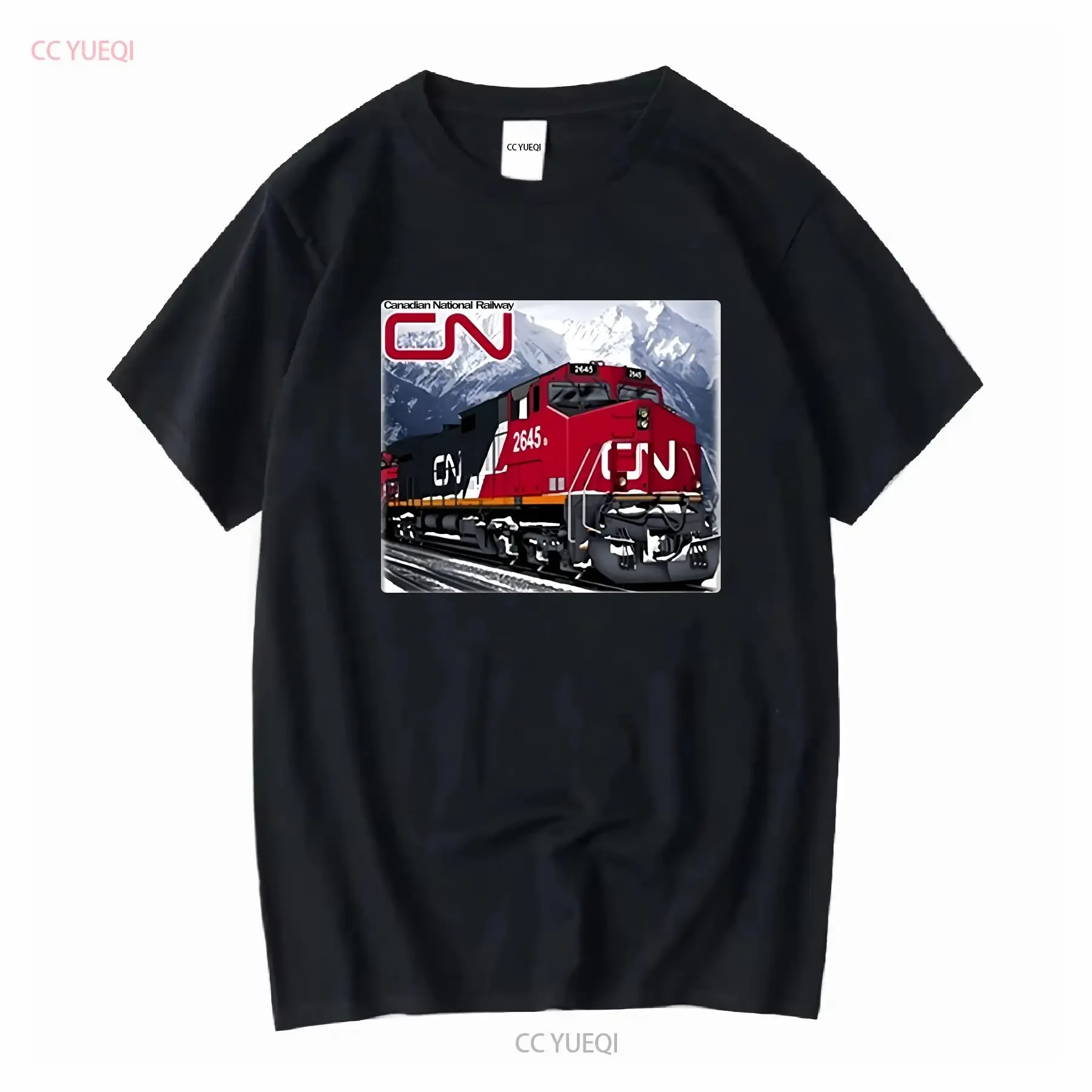Canadian National pacific Train C44 9W Authentic Railroad T Shirt 75 vintage Washed homme graphic Breathable