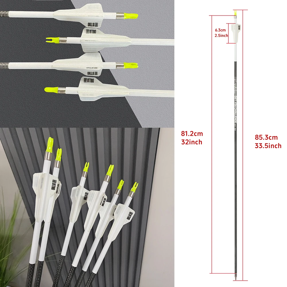 Flechas de carbono 3K para tiro con arco, spine 250-400