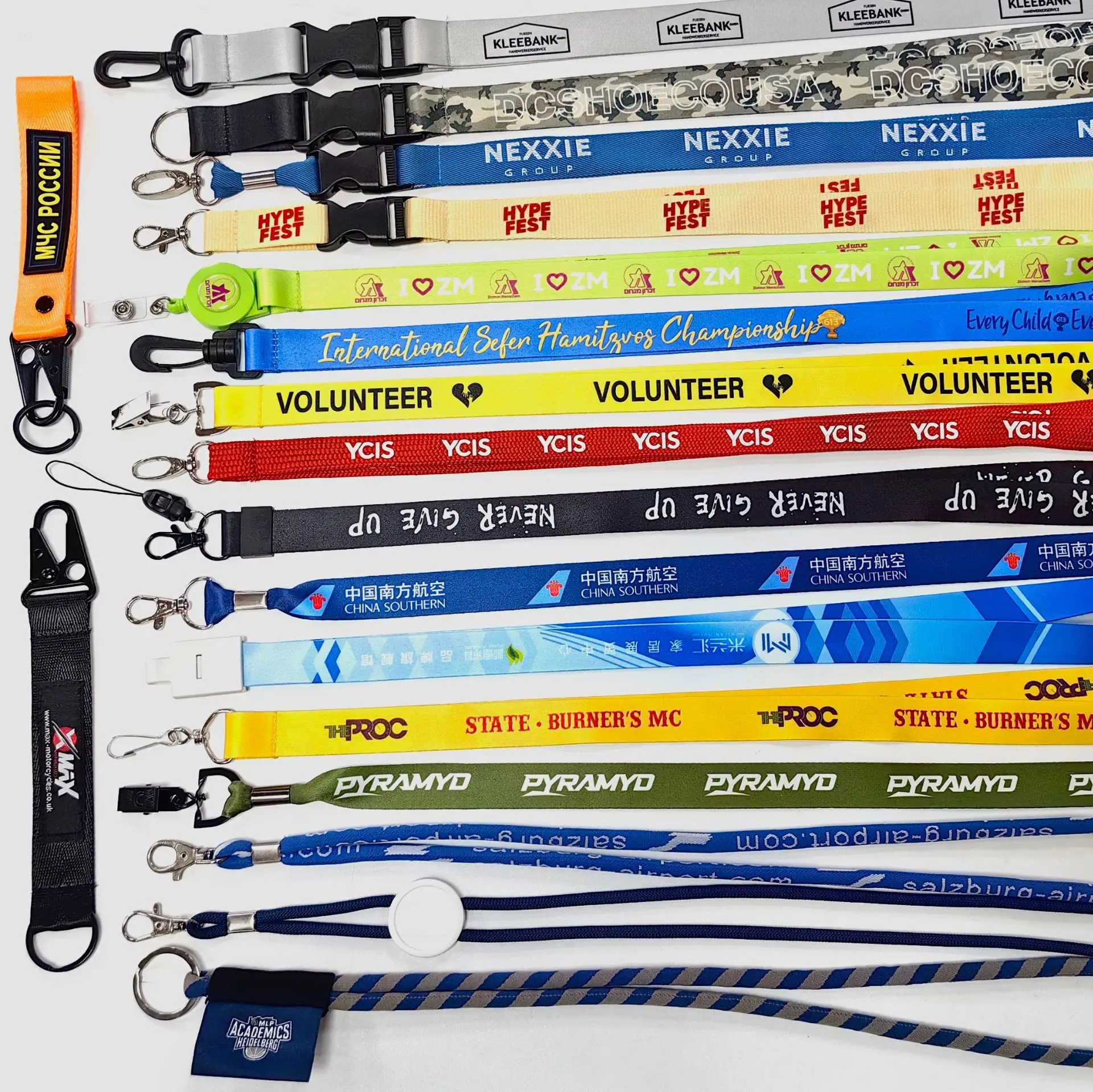 

Wholesale of Multiple Models Customized Lanyard Personalized Printing With Logo Name Phone number Printing Widened Neck Rope