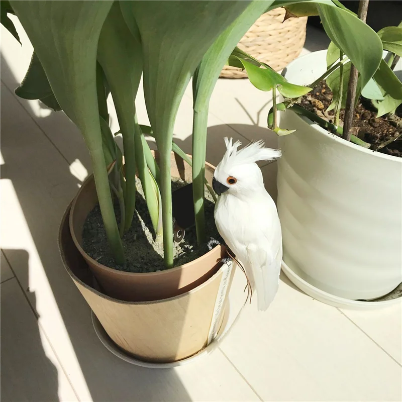 ABBN-3Psc 35cm espuma pena arara gramado decoração falso animal pássaro jardim adereços decoração simulação papagaio manual