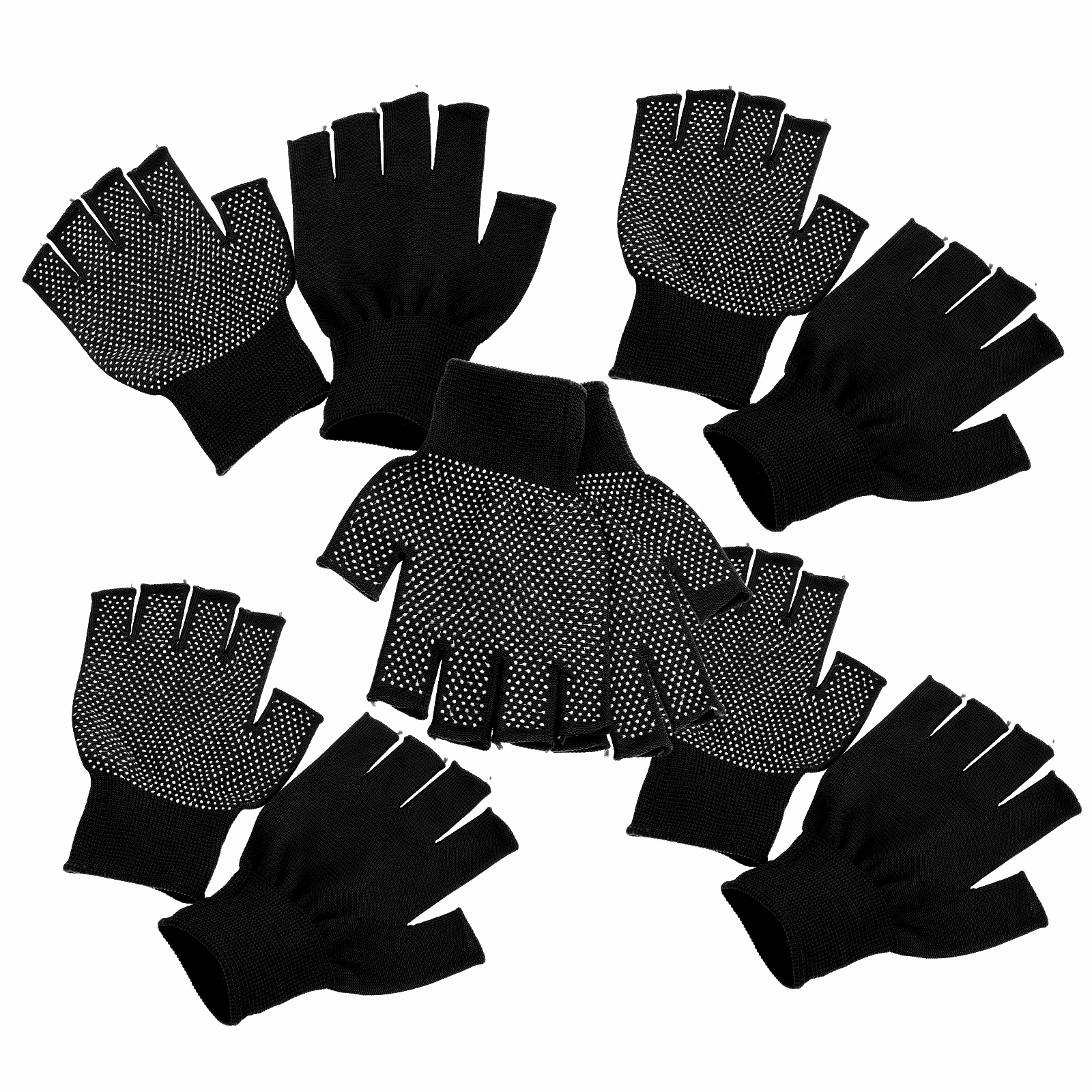 

5 Pairs Anti-slip Finger Gloves Liners Men Without Fingertips Half Hand Warmer Fingerless Work