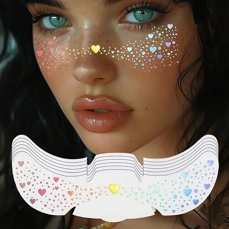 Christmas Stocking Stuffers 6pcs Glitter Freckle Stickers - Cozy Home Decorative Beauty Face Stickers Gift