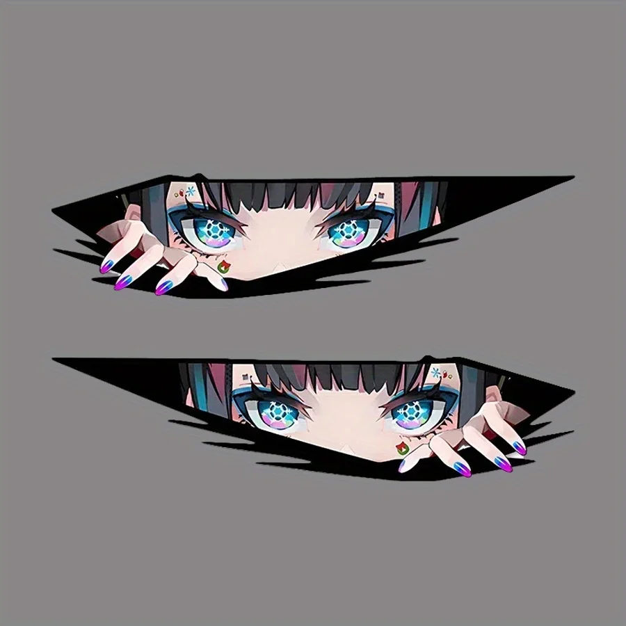 2 TEILE/SATZ Bike Otaku – Themed „Anime Girl Eyes“ Fahrradaufkleber, Stand-Out-Fahrradaufkleber, unverwechselbares Fahrrad-Styling-Artikel