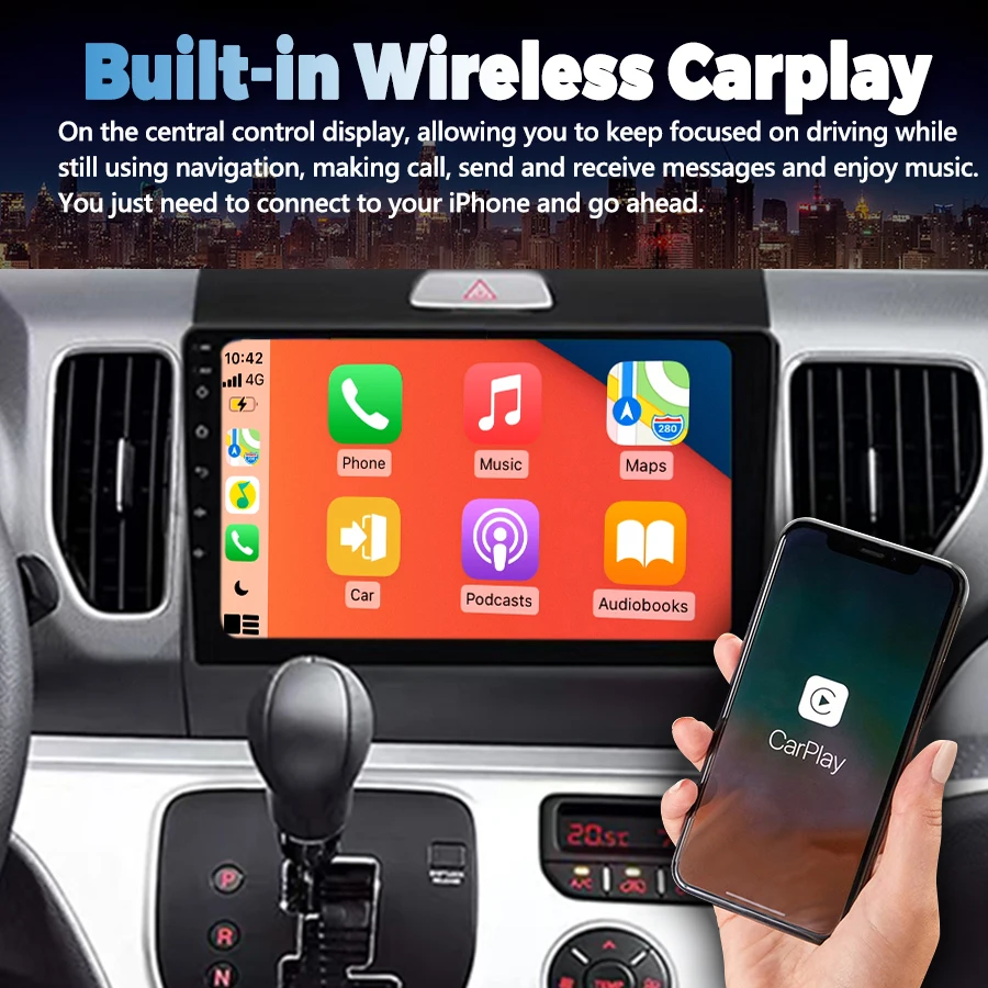 Reproductor de vídeo Multimedia para coche, Radio 2Din de 9 pulgadas para KIA Ray 2011 - 2017 Android 14, navegación CarPlay, GPS, Wifi, pantalla táctil estéreo