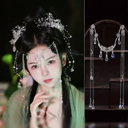 Vintage Shiny Head Chain Rhinestone Chinese Style Hairband Tassel Hair Ornament Water Drop Hair Decoration Hair Jewelry