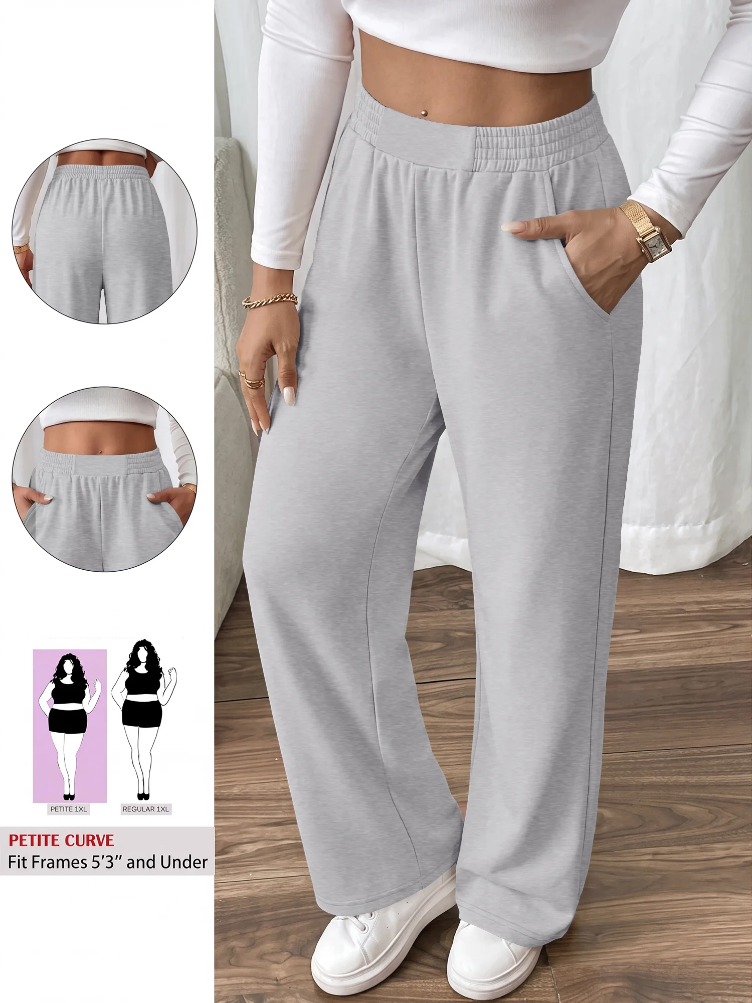 Athlete‑Style Straight Leg Sweat Pants, Wrinkle‑Free Fabric for Summer Hiking & Post‑Gym Errands