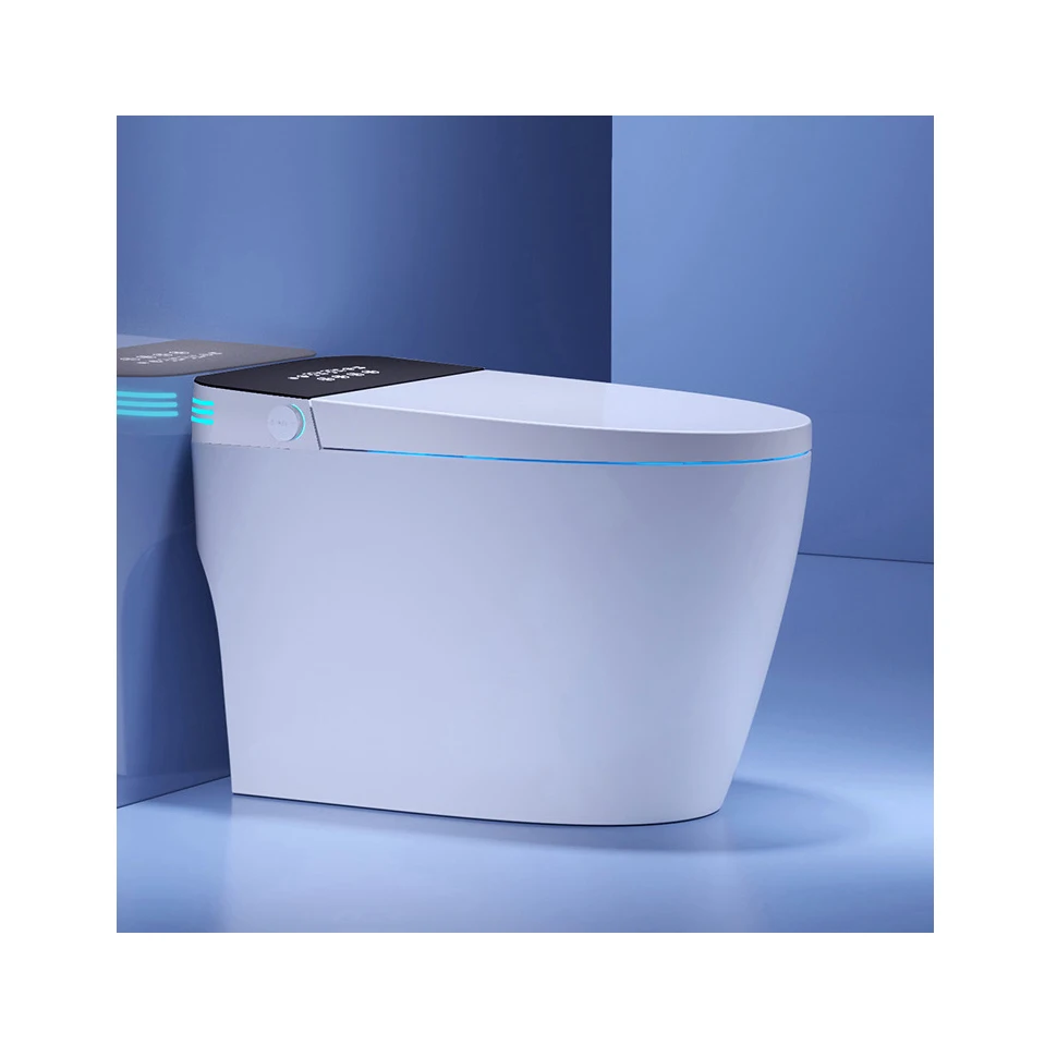 

Modern White Smart Sanitary Bathroom Floor Installed Toilet Easy Clean and Heated Seat Smart Toilet for Bathroom