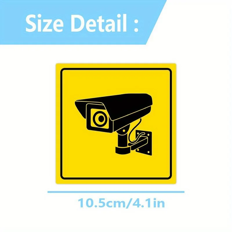 1PC/4PCS Safety Camera Pattern Waterproof Vinyl Motorcycle Stickers, Warning for Fuel Tank Scooter Car Window Bumper Decor