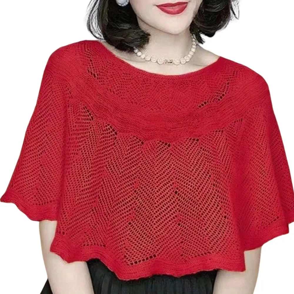 

Модная однотонная вязаная шаль, сплошной цвет, полый дизайн, вязаный чехол, теплые шарфы в корейском стиле