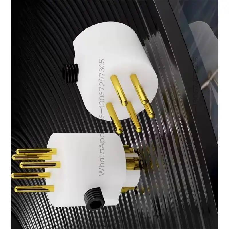 32658 Pure Copper Gold-plated Rhodium-plated LP Vinyl Singing Arm Head Signal Cable Phonograph Five-hole 5-core Seat Jack Male