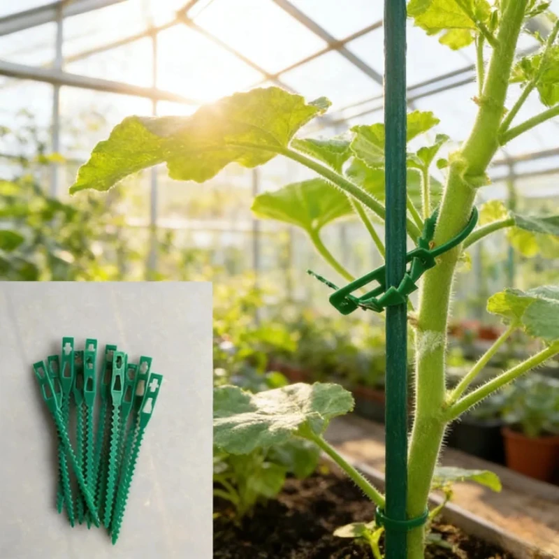 13cm Kunststoff-Pflanzenbinder, verstellbar und wiederverwendbar, für Kletterpflanzen, Gartenbäume, Wein- und Tomatenstängelclips