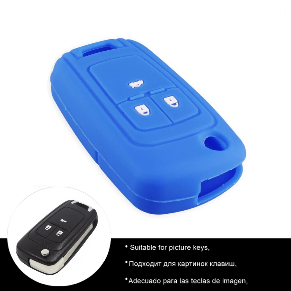 Dandkey 3 BT Silicone Car Key Cover Case For Chevrolet Cruze Aveo Buick Opel Corsa Antara Zafira Meriva Insignia Flip Remote Key