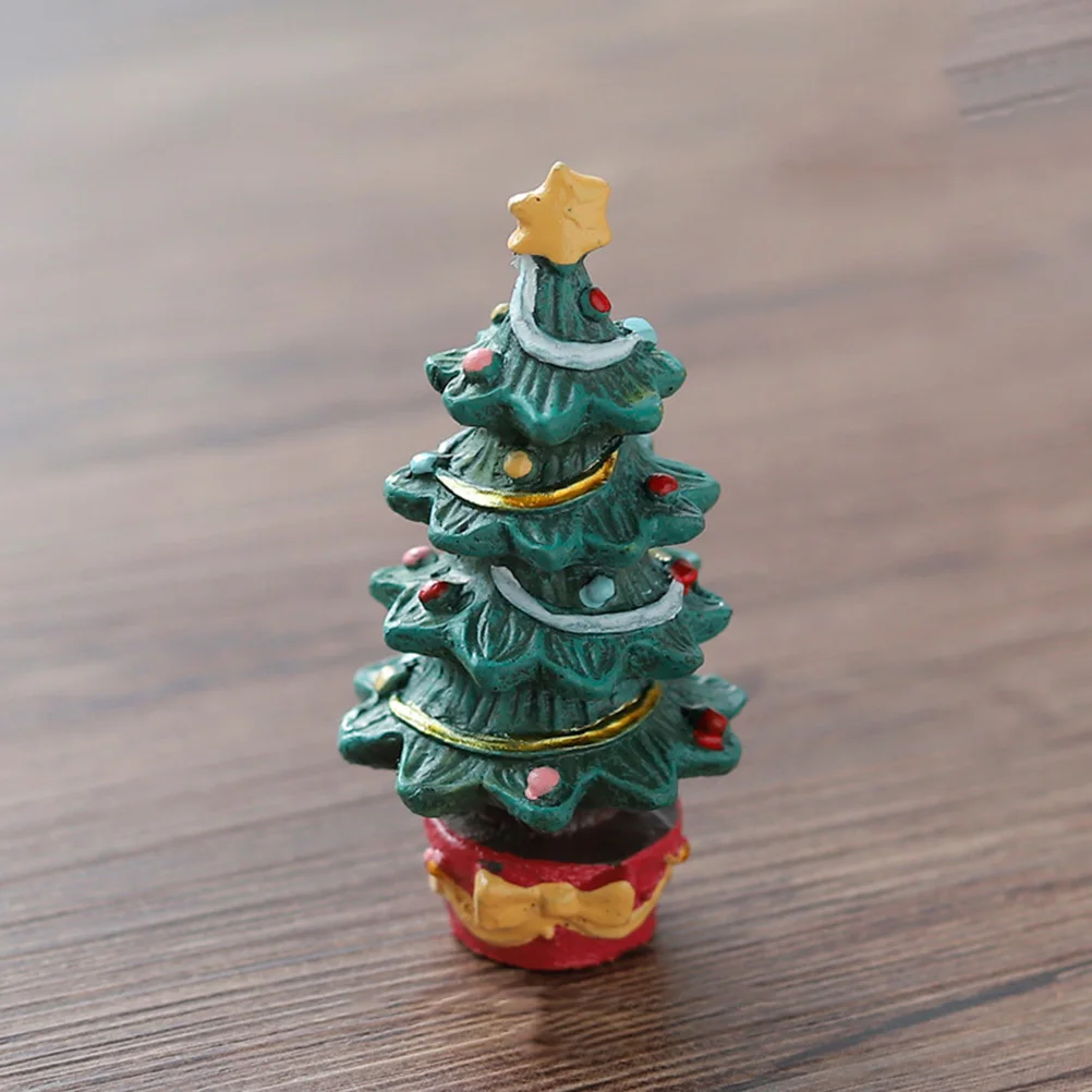 

3pcs Christmas Snowman Figurines Resin Mini Xmas Tree Decorations Adorable Holiday Micro Crafts For