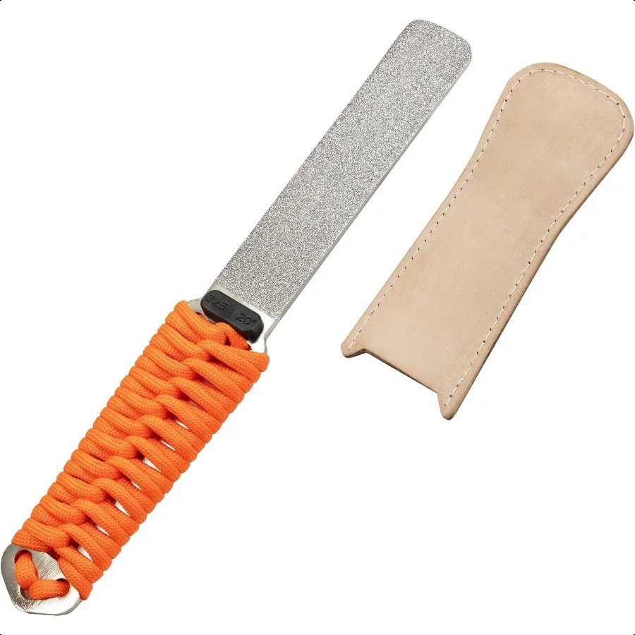 

181N DualGrit Diamond Sharpening Stone File Garden Tool Knife Sharpener with Leather Strop Coarse 325 Extra Fine 1200 Grit for