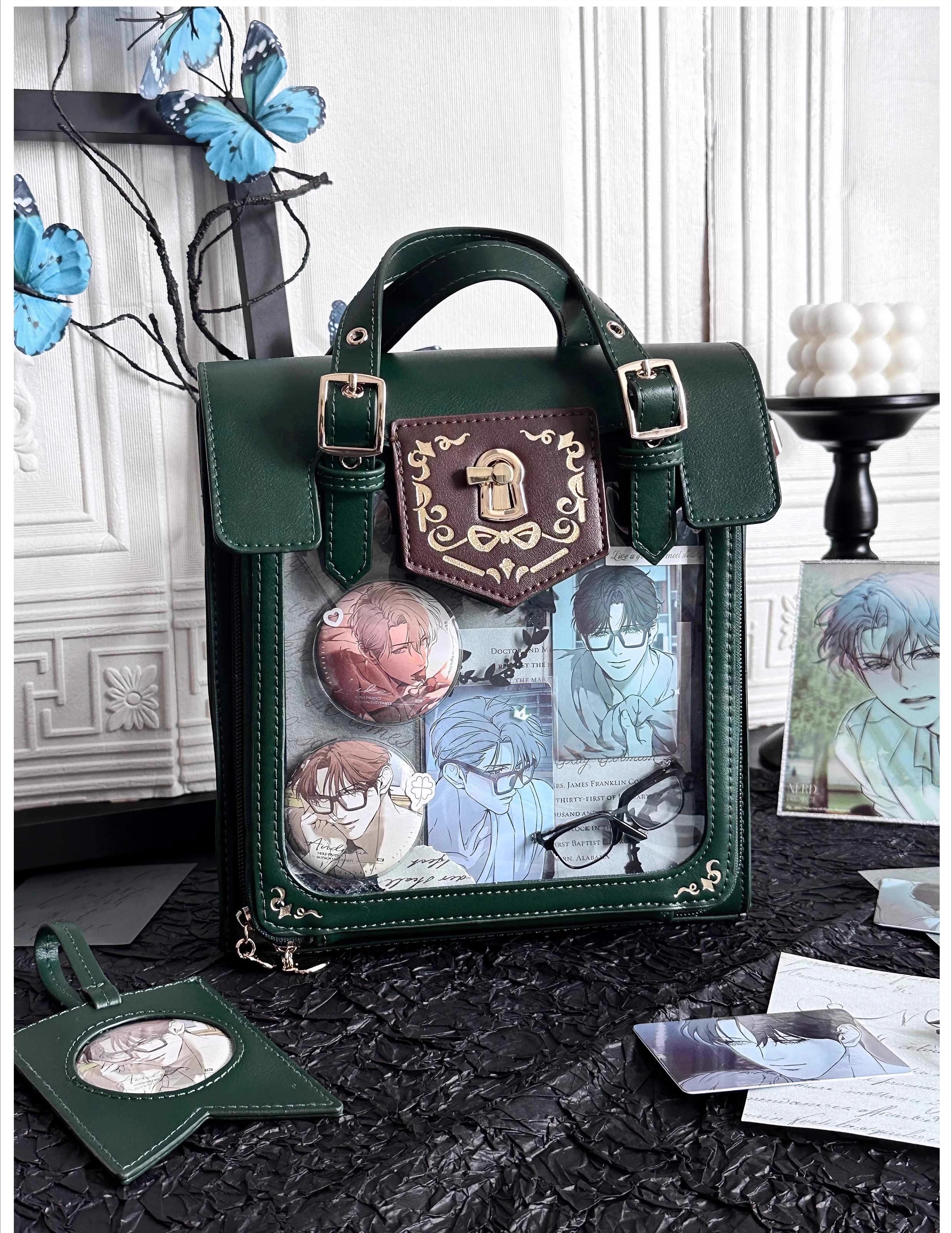Japanese Cute Bronzing Small Food Retro Shoulder Oblique Span Bag Female College Wind Key Two-dimensional Ltabag Backpack Women