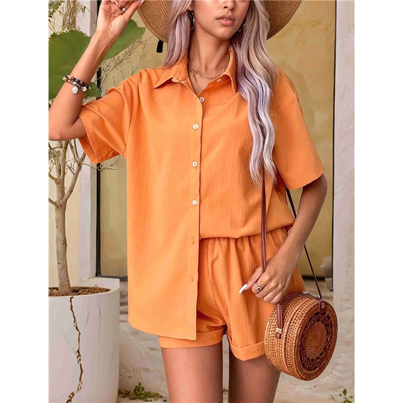 【SEE】APAFES Women Summer Cotton Linen Short Sets 2 Piece Shorts Top Lounge Beach Vacation Two Piece Outfits Tracksuits